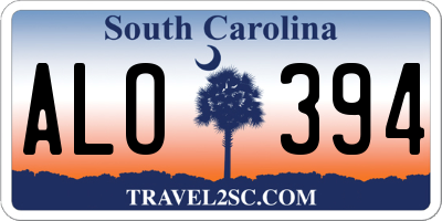 SC license plate ALO394