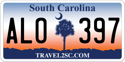 SC license plate ALO397