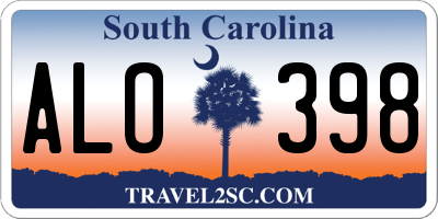 SC license plate ALO398