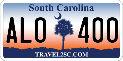 SC license plate ALO400