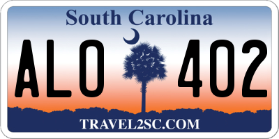 SC license plate ALO402