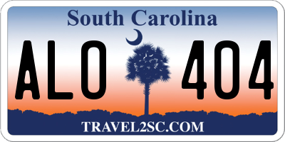 SC license plate ALO404