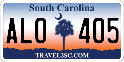 SC license plate ALO405