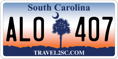 SC license plate ALO407