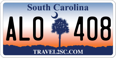 SC license plate ALO408