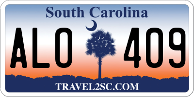 SC license plate ALO409