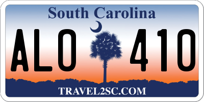 SC license plate ALO410