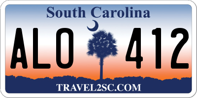 SC license plate ALO412