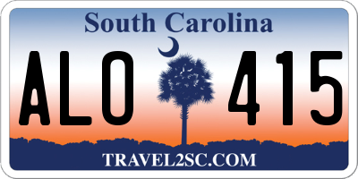 SC license plate ALO415