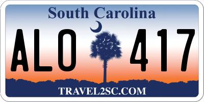 SC license plate ALO417
