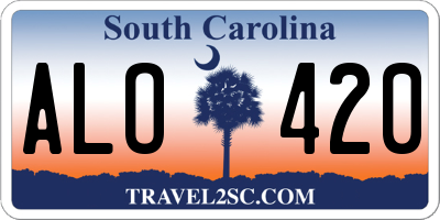 SC license plate ALO420