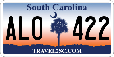 SC license plate ALO422