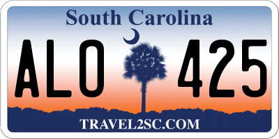 SC license plate ALO425