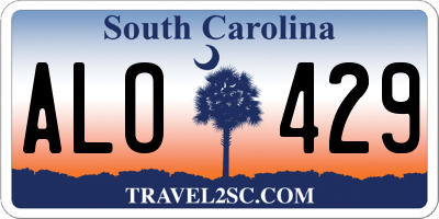 SC license plate ALO429