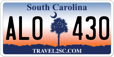 SC license plate ALO430