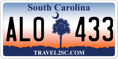 SC license plate ALO433