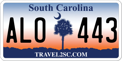 SC license plate ALO443
