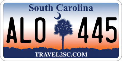 SC license plate ALO445