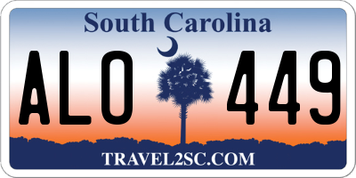 SC license plate ALO449