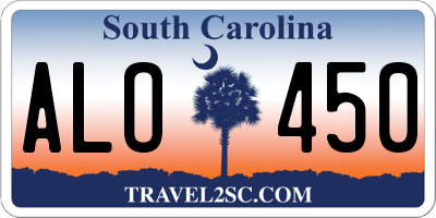 SC license plate ALO450
