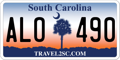 SC license plate ALO490