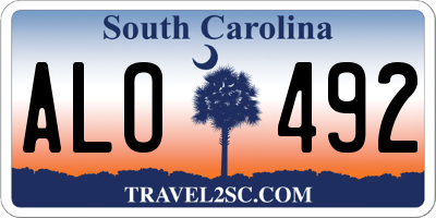 SC license plate ALO492