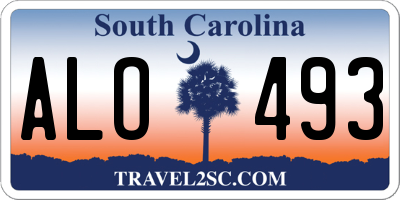 SC license plate ALO493