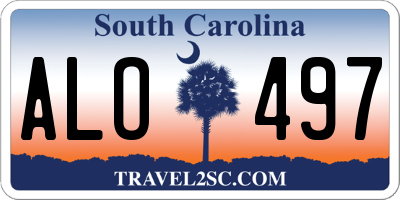 SC license plate ALO497