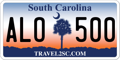 SC license plate ALO500