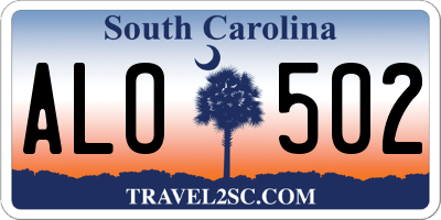 SC license plate ALO502