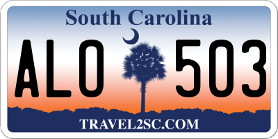 SC license plate ALO503