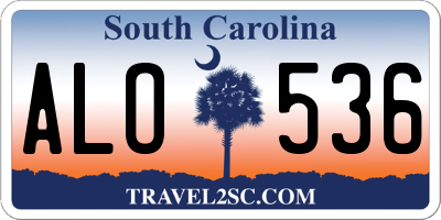 SC license plate ALO536