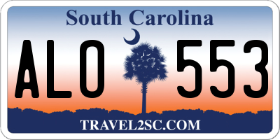 SC license plate ALO553