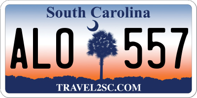 SC license plate ALO557