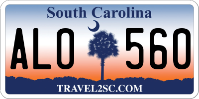 SC license plate ALO560