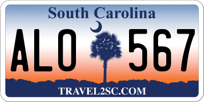 SC license plate ALO567