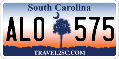 SC license plate ALO575