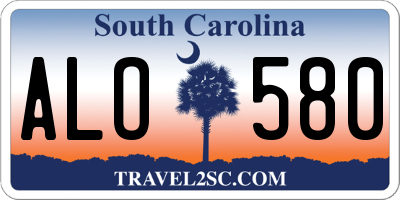 SC license plate ALO580