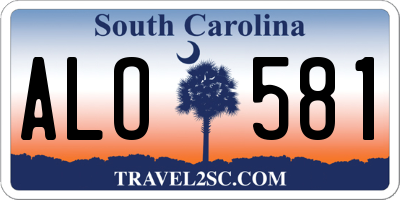 SC license plate ALO581