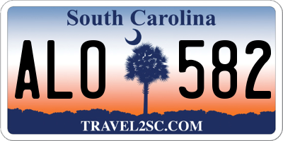 SC license plate ALO582