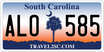 SC license plate ALO585