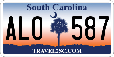 SC license plate ALO587