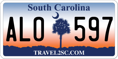 SC license plate ALO597