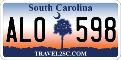 SC license plate ALO598