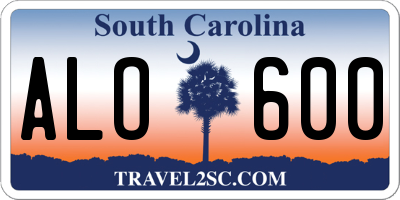 SC license plate ALO600