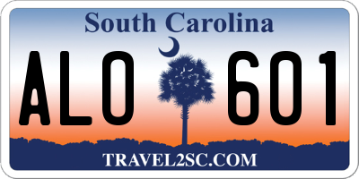 SC license plate ALO601