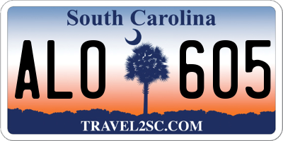 SC license plate ALO605