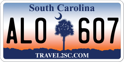SC license plate ALO607