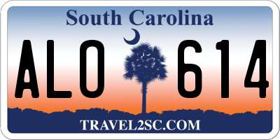 SC license plate ALO614