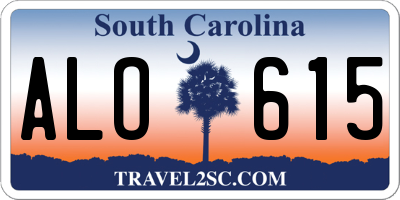 SC license plate ALO615